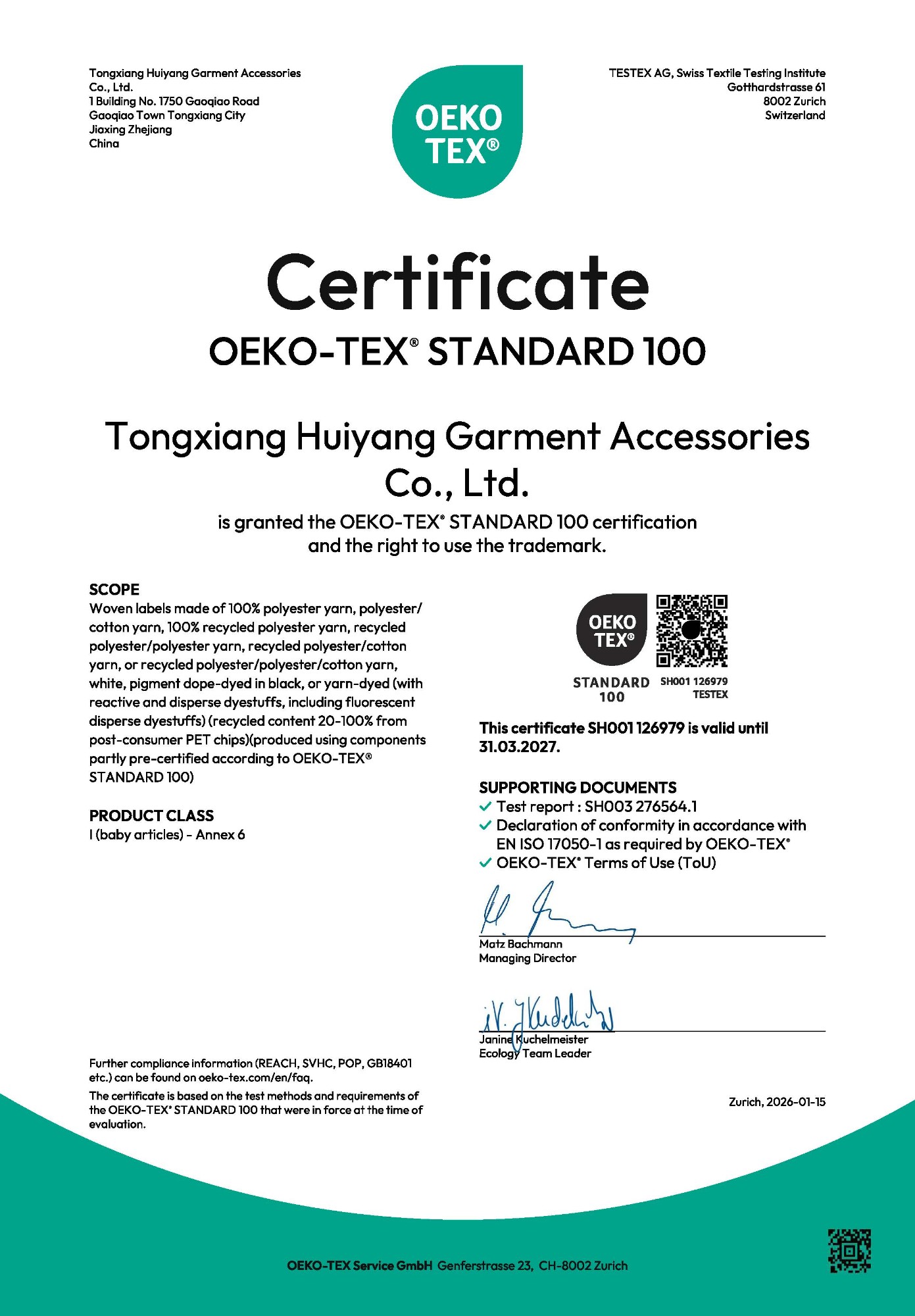 Oeko Certificate